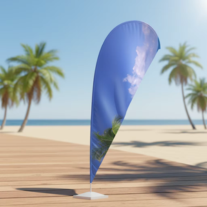 Drapeau de plage à plumes personnalisé avec logo pour la promotion extérieure et la publicité commerciale - Product Image 3
