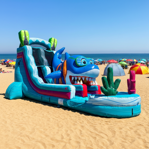 Tobogán Acuático Inflable con Diseño <span class=keywords><strong>de</strong></span> Tiburón, Ecológico, Precio <span class=keywords><strong>de</strong></span> Fábrica, Castillo Hinchable para Fiestas <span class=keywords><strong>de</strong></span> Verano en el Patio Trasero, Capacidad <span class=keywords><strong>de</strong></span> 200-500 kg - Product Image 4