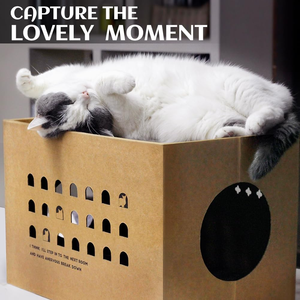 <b>Cat</b> <b>Cardboard</b> House with Scratching Pads Large <b>Cat</b> <b>Scratcher</b> Bed <b>Cat</b> <b>Scratchers</b> Lounge for Indoor <b>Cats</b> with Corrugated Board - Product Image 5