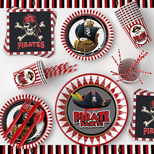 Juego de Vajilla Desechable de Fiesta Pirata Más Vendido para Fiestas de Cumpleaños Infantiles, Eventos Temáticos de Piratas, Diversión - Product Image 3