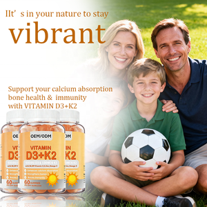 ויטמין <span class=keywords><strong>D3</strong></span>+K2 גומי למבוגרים בסיטונאות, 60 יחידות |   5000IU <span class=keywords><strong>D3</strong></span> 100MCG K2 2 לכל מנה לשיפור צפיפות העצם - Product Image 5