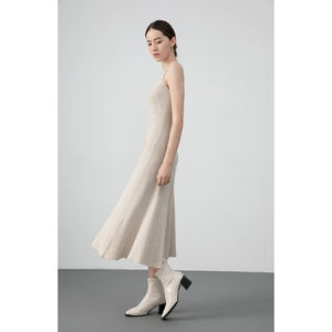 Abito a coste misto lana di alta qualità Spandex abito lungo lavorato a maglia <span class=keywords><strong>Sexy</strong></span> <span class=keywords><strong>molto</strong></span> caldo canotta a costine abito lungo Slim Fit - Product Image 3