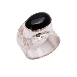 Natural Black Onyx Gemstone 925 Silver Ring, Fine Silver Jewelry supplier, Antique ring manufacturer