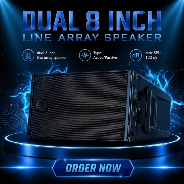 Hdl 10-A Dual 8 Inch Active  Line Array Speaker  Dj Sound System Stage Professional Audio Video Lighting  Speakers