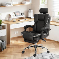 Fauteuil de bureau de direction ergonomique en cuir moderne avec repose-pieds réglable et rétractable – Vente en gros