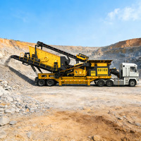 Concasseur à mâchoires mobile sur chenilles, machine de concassage, capacité maximale 180 t/h, équipement de traitement d'agrégats de pierre jaune