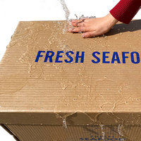 Grande boîte à poisson en carton ondulé robuste personnalisée conteneur d'expédition de cire imperméable pour fruits de mer matériaux recyclés