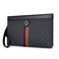 Tas Selempang Kulit PU Kapasitas Besar untuk Pria, Desain Fashion, Dompet, dan Clutch Bag Bisnis