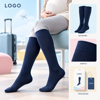 Chaussettes de compression confortables pour la maternité, sans pression sur le mollet, à compression graduée, avec tableau de mesure, à bout plat et large, vérifiées