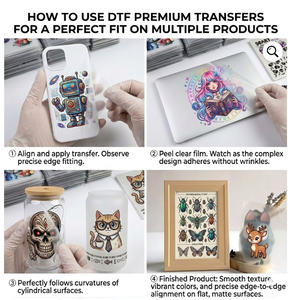 Pegatinas de Transferencia UV DTF Personalizadas Premium con Alta Adhesión para Vasos Delgados de 20 oz y Artículos para Bebidas - Product Image 3