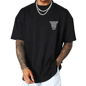 T-shirts vierges personnalisés 100 % coton coupe carrée, sweat-shirts blancs de haute qualité, fabricant de t-shirts surdimensionnés épais pour hommes en gros - Product Image 4