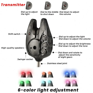 Neuer 82Pro Bissanzeiger für das Karpfenangeln, Wasserdicht, Einstellbar, Elektronischer, Intelligenter Angel-Bissanzeiger mit LED-Nachtlicht für das Karpfenangeln - Product Image 2