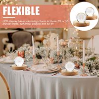 Support d'affichage LED en bois personnalisable, bases LED en bois pour l'art en cristal, verre 3D, lumière chaude, décoration de chambre, bureau, maison, cadeau