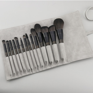 Ensemble de 14 pinceaux de maquillage multi-surfaces, poils synthétiques, manche en bois, écologiques, pinceaux cosmétiques de luxe pour poudre et fard à paupières - Product Image 2