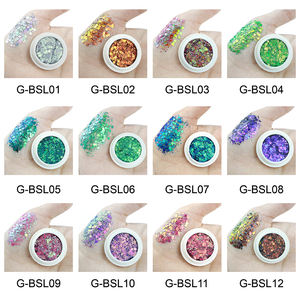 جليتر معدني متعدد الألوان مقاوم للماء نباتي للجسم والوجه، رقائق لامعة للماكياج - Product Image 3