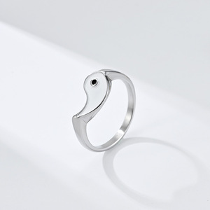 Chinese-style personalized creative couple <b>rings</b> with Tai Chi diagram and Yin-Yang fish design, made of <b>titanium</b> steel, suitable - Product Image 3