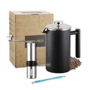 Highwin Economic Latest Commercial European 1000ml Stainless Steel Coffee Maker French Press