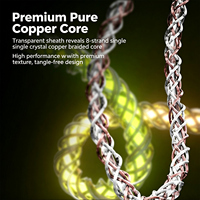 Cable de Datos RGB de 7 Colores con Luz Fluida, Carga Rápida de 60W, Cable Tipo-C a Tipo-C con Trenzado de Nailon para Transferencia de Datos para Teléfonos Móviles y Computadoras