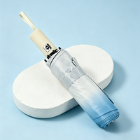 Parapluie automatique pliable fantaisie avec protection UV intégrée, idéal pour le camping et usage commercial, avec pochette plate à double compartiment