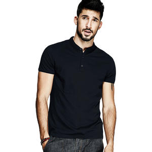 OEM hombres casual para camisa cuello redondo manga corta ajuste regular sarga tela Modal/algodón secado rápido hilo teñido carta patrón - Product Image 2