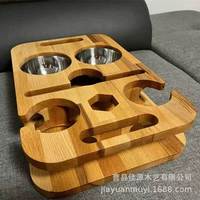 Plateau d'accoudoir de canapé en bambou à texture naturelle avec support pour téléphone, table d'accoudoir pliable en bois pour boissons, télécommande et collations
