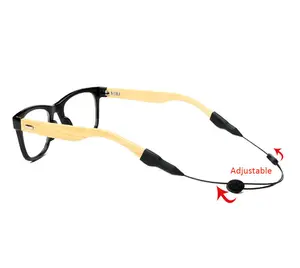 Courroie de lunettes de soleil en Silicone, extensible, personnalisé, 304, cordon en fil d'acier réglable, porte-lunettes