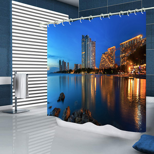 Cortina de Ducha de Poliéster con Impresión Digital Personalizada, Cortina de Baño de Poliéster con Impresión Digital, Venta al Por Mayor - Product Image 5