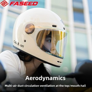 Nouveau casque de moto rétro CAFE RACER <span class=keywords><strong>en</strong></span> mousse ABS, intégral, à libération rapide, certifié 3C, pour hommes et femmes, taille plus, cruiser, toutes saisons - Product Image 3