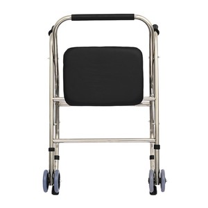 รถช่วยเดินแบบมีล้อพร้อมที่นั่งสำหรับผู้สูงอายุ ขนาดเดียว สีดำ - Product Image 5