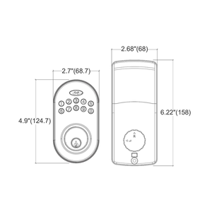 दाग निकल टच स्क्रीन कीपैड पासवर्ड कुंजी डूडल ब्लूटूथ इलेक्ट्रॉनिक डेडबोल्ट दरवाजा लॉक स्मार्ट - Product Image 6