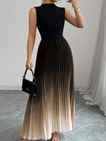 Jupe plissée maxi King Mcgreen Star, robe à dégradé de couleurs, taille naturelle, printemps été, coupe régulière, longue, écologique, lavable