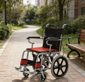 <span class=keywords><strong>Silla</strong></span> de <span class=keywords><strong>Ruedas</strong></span> Económica de Acero con Llantas Sólidas de PU, <span class=keywords><strong>Silla</strong></span> de <span class=keywords><strong>Ruedas</strong></span> Manual <span class=keywords><strong>Plegable</strong></span> Ligera para Personas Mayores - Product Image 6