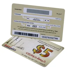 Custom Self-Adhesive Laminated PVC Scratch Card Paper Prepaid Scratch Card with QR Code OEM printing