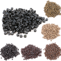 Xuchang Harmony 1000 pièces 4.5*2.5*2.5mm micro anneaux en aluminium silicone perles doublées pour extensions de cheveux 9 couleurs en option