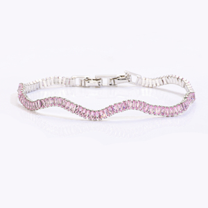 Ingrosso CM gioielli Pulsera De Tenis argento placcato oro bianco da <span class=keywords><strong>donna</strong></span> Trendy <span class=keywords><strong>rosa</strong></span> rettangolo a goccia Hip Hop <span class=keywords><strong>bracciale</strong></span> Tennis - Product Image 3