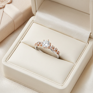 Hot Sale Elegant <b>Two</b> Color Engagement <b>Ring</b> 18K Solid White Gold Real Natural Diamond Semi Mounting <b>Ring</b> Without the Main <b>Stone</b> - Product Image 5