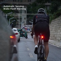 Feu arrière radar de vélo LA150 avec détection intelligente de freinage, avertissement sonore, alimenté par batterie, compatible avec ordinateur de bord intelligent, longue portée