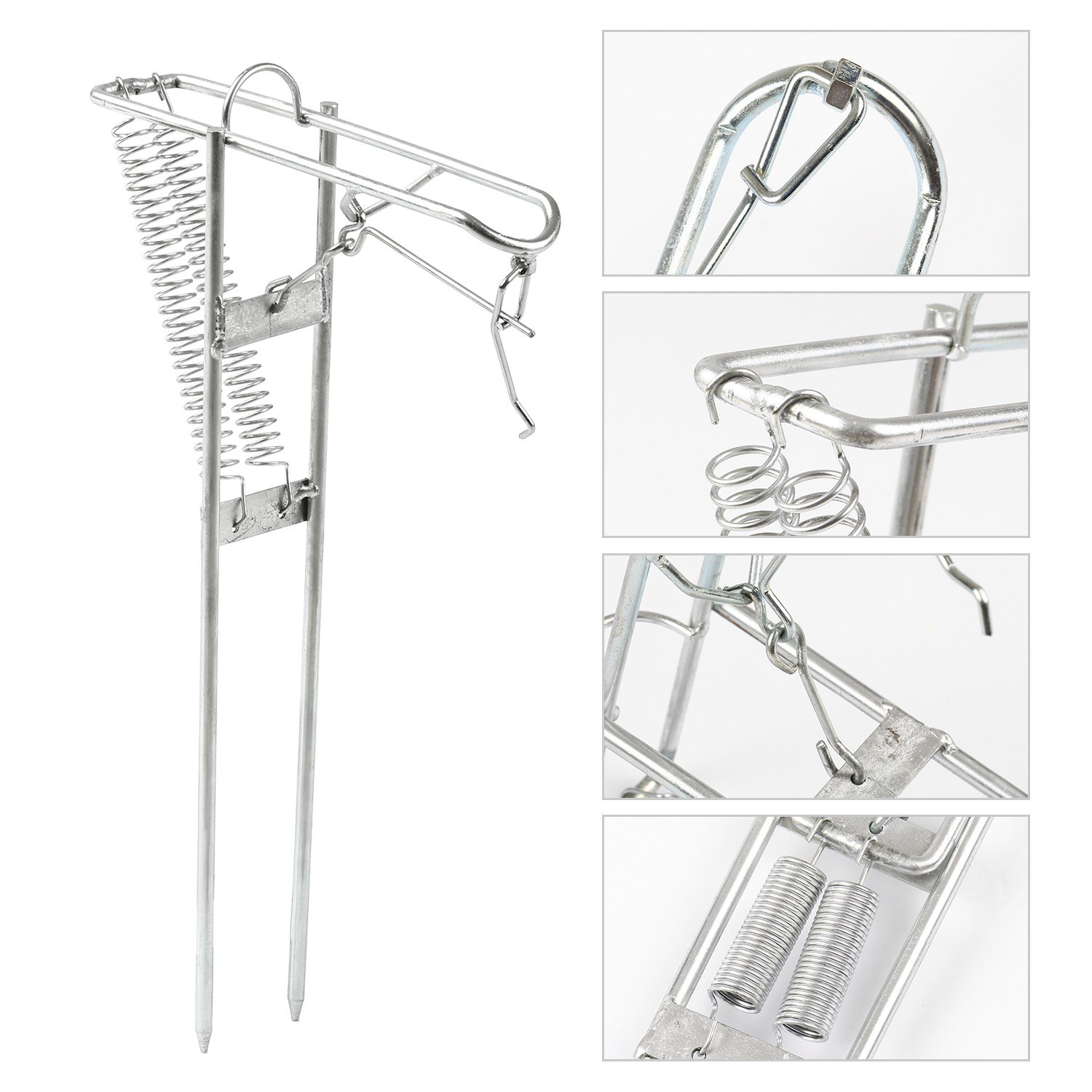 Foldable Automatic Stainless Steel Fishing Rod Holder Rack - Ground Support Bracket for Fishing Poles and Rods Foldable Automatic Stainless Steel Fishing Rod Holder Rack - Ground Support Bracket for Fishing Poles and Rods