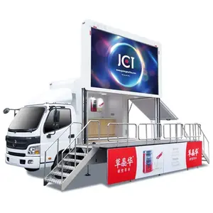 Caminhão de publicidade digital móvel de venda quente com palco para campanhas publicitárias externas, eventos e promoções