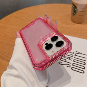 Custodia protettiva ibrida 3 in 1 per <span class=keywords><strong>iPhone</strong></span> 15 14 13 12 11 Pro Max custodia rigida posteriore 360 antiurto in acrilico trasparente per telefono - Product Image 5