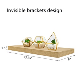 Étagères flottantes en bois pour mur Ensemble de 2 étagères flottantes <span class=keywords><strong>longues</strong></span> de ferme Étagères en bois pour salle de bain pour montage mural - Product Image 2