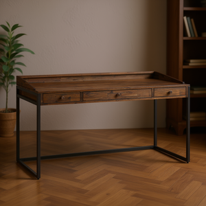 Scrivania per Computer in Legno Rustico Ralston, Stile Vintage Marrone Invecchiato, Arredamento per Ufficio Domestico - Product Image 2