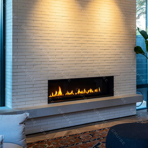 CRUISE 1524x380x720mm simple rangée/Double rangée flamme verre feuille de céramique un côté voir à travers le feu famille verre cheminée à gaz - Product Image 1