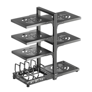 Étagère de rangement Sea Shark Cookware en acier au carbone à 5 niveaux pour casseroles, poêles et évier de cuisine - Product Image 5