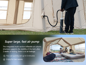 Tienda de aire inflable para acampar de tela de algodón de alta calidad para acampar familiar al aire libre de cuatro estaciones y glamping - Product Image 4