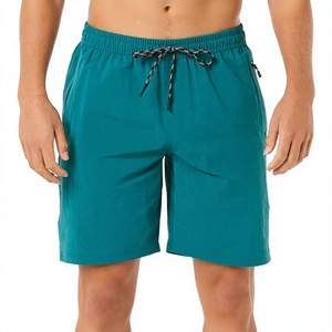 Men's Solid Color Quick Dry Board <b>Shorts</b> With Drawstring Waist And Pockets Casual Swimwear - Product Image 1