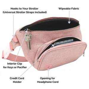 2023 Fanny Pack Diaper Bag With Detachable Baby Changing Pad Waterproof Pocket Stroller Organizer Nappy Waist Bag