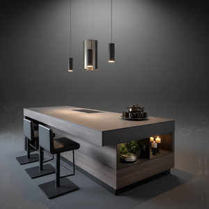 Kabinet Dapur Modular Modern OEM/ODM dengan Pintu Rata dan Meja Laminasi untuk Penggunaan di Mal - Product Image 2