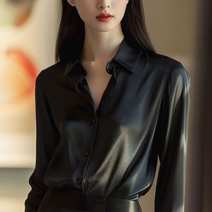 European and <strong>American</strong> <strong>Design</strong> Professional Temperament High-grade Sense of Light Luxury Retro Unique Purple Long-sleeved <strong>Blouse</strong>