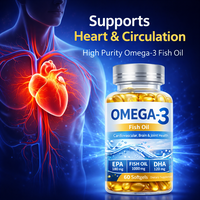 Cápsulas de Aceite de Pescado Omega-3 Premium, Apoyo para Corazón, Cerebro y Articulaciones, Suministro a Granel de Fábrica con Certificación GMP